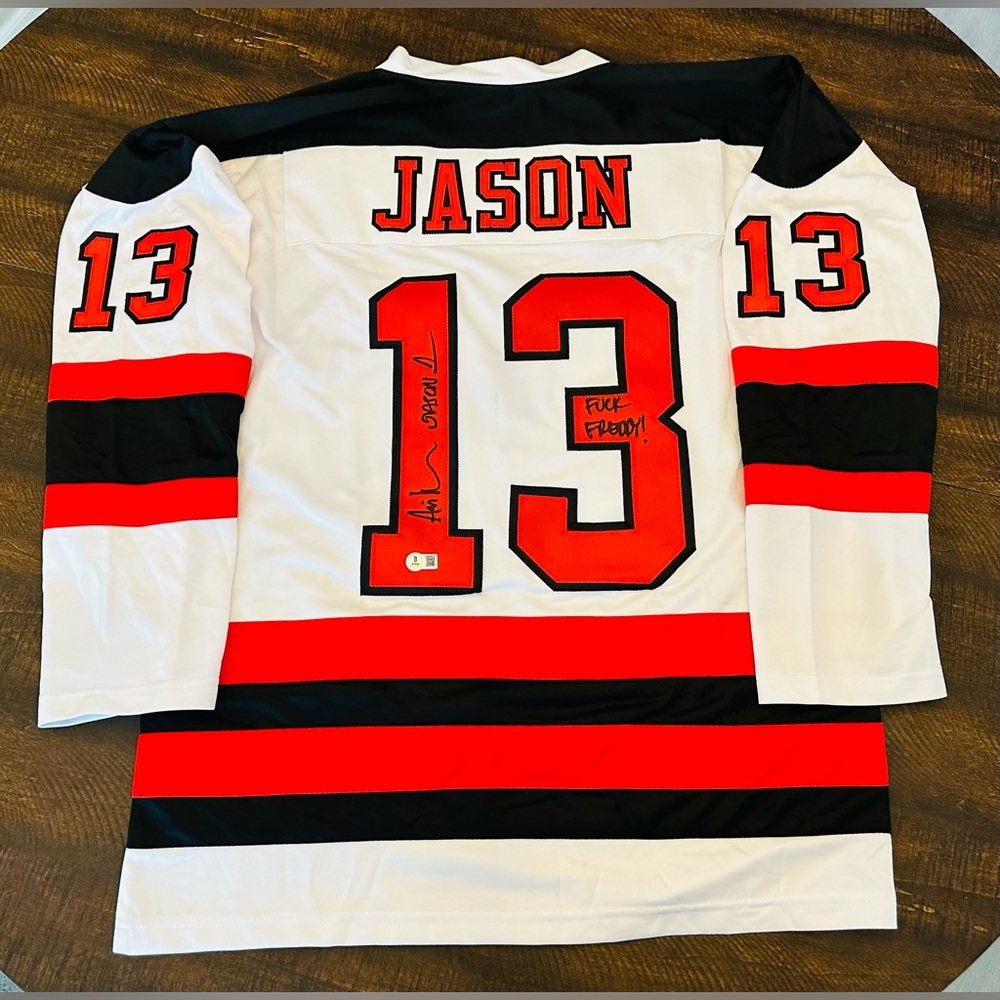 Beckett COA Ari Lehman Signed Jason Hockey Jersey Friday The 13th-Size XL